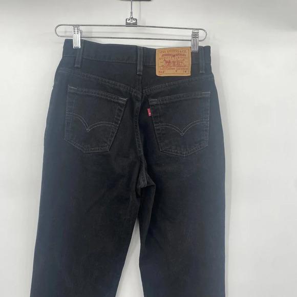 Levi's 512 Vintage‎ 99’ Slim Fit Straight Leg Jeans Womens Sz 7 M 25 Black Denim - Picture 6 of 11